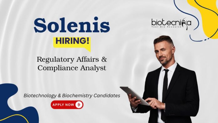 Regulatory Affairs Job at Solenis. Biotechnology & Biochemistry Candidates, Apply Now. RA & Compliance Analyst Job in Mumbai.