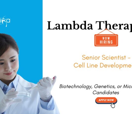 Scientist Job at Lambda Therapeutic Research. Apply Now For Senior Scientist - Cell Line Development Role. Job in Ahmedabad