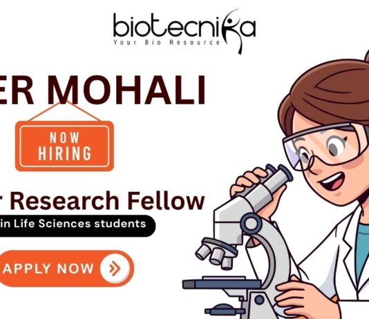 IISER Mohali JRF vacancy announcement for life science and research jobs