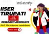 JRF Vacancy IISER Tirupati – Research Associate-I Life Science Job 2025 | Apply Now IISER Tirupati Research Associate-I JRF vacancy for life science jobs