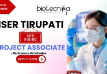 IISER Tirupati JRF vacancy for life science jobs and research jobs