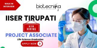 IISER Tirupati JRF vacancy for life science jobs and research jobs