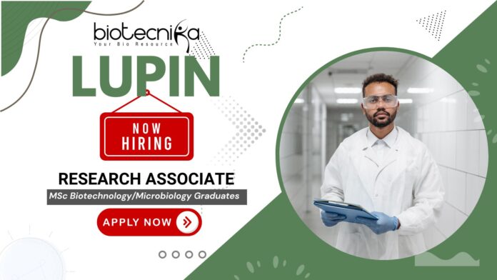 Research associate jobs at Lupin – clinical research jobs opportunity
