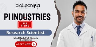Research Scientist jobs at PI Industries – biotech jobs & life science jobs in biocatalysis and protein purification.