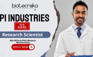 Research Scientist jobs at PI Industries – biotech jobs & life science jobs in biocatalysis and protein purification.