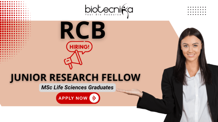 RCB junior research fellow recruitment for life science jobs and research jobs