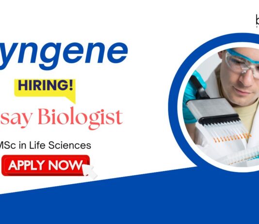 Biologist Jobs: Syngene is Hiring Assay Biologist | MSc Life Science Candidates Apply Now for Syngene career | Life Science Jobs