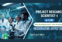 Research Jobs At SJRI for Life Science Candidates with a Pay of Rs.72,800 /- pm Research Jobs: SJRI Recruitment for Life Science Candidates with a Pay of Rs.72,800 /- pm. Apply Now for a rewarding Biotech Job