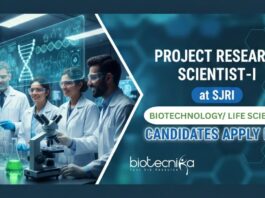 Research Jobs At SJRI for Life Science Candidates with a Pay of Rs.72,800 /- pm Research Jobs: SJRI Recruitment for Life Science Candidates with a Pay of Rs.72,800 /- pm. Apply Now for a rewarding Biotech Job