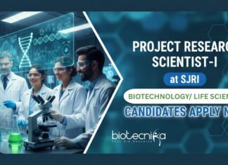 Research Jobs At SJRI for Life Science Candidates with a Pay of Rs.72,800 /- pm Research Jobs: SJRI Recruitment for Life Science Candidates with a Pay of Rs.72,800 /- pm. Apply Now for a rewarding Biotech Job