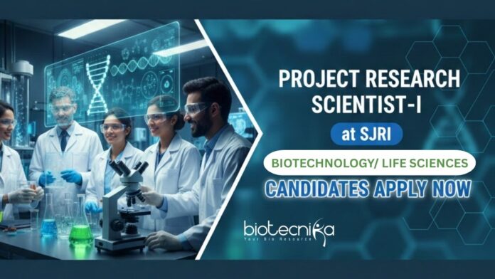 BIOTECHNOLOGY LIFE SCIENCES Research Jobs: SJRI Recruitment for Life Science Candidates with a Pay of Rs.72,800 /- pm. Apply Now for a rewarding Biotech Job