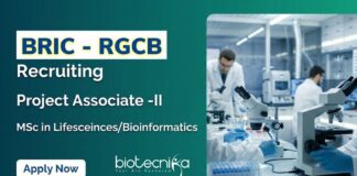 RGCB recruitment 2025 for Project Associate-II. Apply for Bioinformatics Jobs in Life Science Research under BIRAC Project.