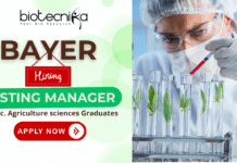Bayer Testing Manager agriculture jobs and testing manager jobs 2025