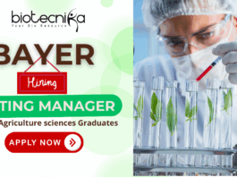 Bayer Testing Manager agriculture jobs and testing manager jobs 2025