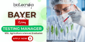Bayer Hiring Testing Manager | Agriculture Jobs 2025 Bayer Testing Manager agriculture jobs and testing manager jobs 2025