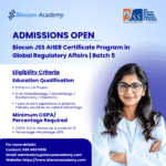Biocon JSS AHER Certificate Program in Global Regulatory Affairs