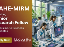 Senior Research Fellow at MAHE-MIRM, Bengaluru.. Masters in Life Sciences Candidates, Apply Now. Exp. in Neuroscience, Exosomes, & EEG.