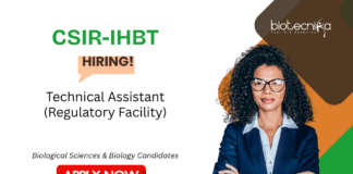 Technical Assistant Job at CSIR-IHBT. Biological Sciences & Biology Candidates, Apply Now. Job in Himachal Pradesh.
