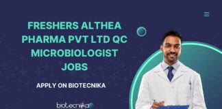 Freshers Althea Pharma Pvt Ltd QC Microbiologist Jobs – Apply on Biotecnika Freshers QC Microbiologist Job Openings at Althea Pharma Pvt Ltd