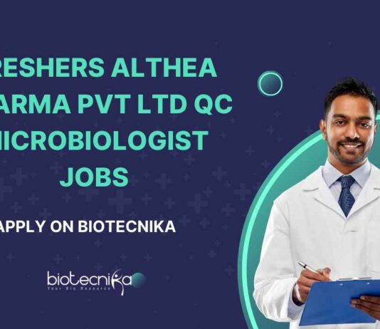 Freshers QC Microbiologist Job Openings at Althea Pharma Pvt Ltd