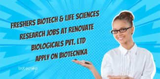 Freshers Research Jobs at Renovate Biologicals Pvt. Ltd, Apply on Biotecnika