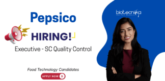 Quality Control Job at Pepsico, for Food Technology Candidates. Online QC, oil analysis (FFA, OV), GMP/GLP compliance, and HACCP/AIB audits.