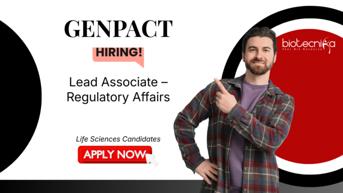 Regulatory Affairs Jobs at Genpact. Life Sciences Candidates Apply Now For Lead Associate - Regulatory Affairs Position in Mumbai.