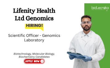 Biotechnology Jobs at Lifenity Health Ltd Genomics. Life Sciences Candidates Apply Now For the Scientific Officer Role.