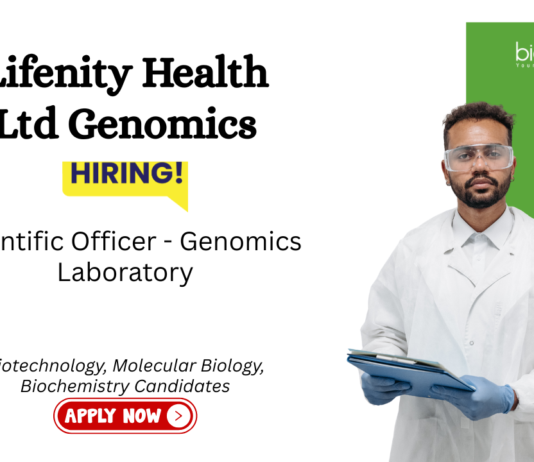 Biotechnology Jobs at Lifenity Health Ltd Genomics. Life Sciences Candidates Apply Now For the Scientific Officer Role.