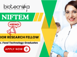 NIFTEM SRF recruitment for food technology jobs and research job opportunities