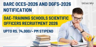 BARC Exam 2026 Notification | OCES-2026 and DGFS-2026 Notification | DAE-Training Schools Scientific Officers Recruitment 2026
