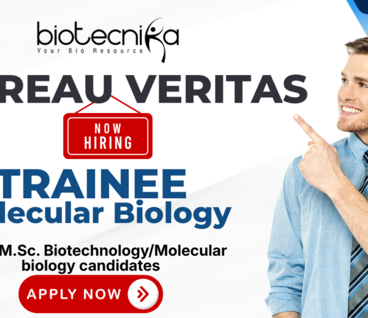 Trainee Molecular Biology recruitment for biotechnology jobs at Bureau Veritas