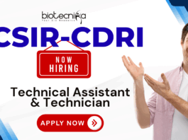 CSIR-CDRI technical assistant and technician recruitment 2025 for life science jobs
