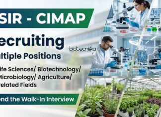 CSIR CIMAP Recruitment: Attend the Walk-In Interview for Life Science Research Jobs CSIR CIMAP recruitment 2025 offers Walk-in Research Jobs for Life Science Candidates. Build a Strong Career in Life Science at CSIR-CIMAP.