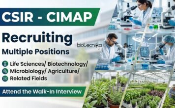 CSIR CIMAP Recruitment: Attend the Walk-In Interview for Life Science Research Jobs CSIR CIMAP recruitment 2025 offers Walk-in Research Jobs for Life Science Candidates. Build a Strong Career in Life Science at CSIR-CIMAP.