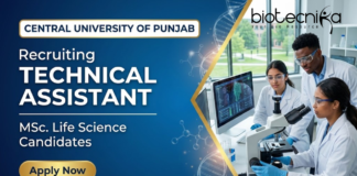 CUP Recruitment opens for Technical Assistant Jobs | Life Science Jobs Technical Assistant Jobs at Central University of Punjab under CUP Recruitment for Life Science Graduates