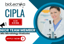 Junior Team Member Microbiology job – microbiology jobs for MSc microbiology at Cipla career