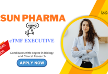 Biology Jobs for Freshers at Sun Pharma - Hiring for eTMF Executive Role - UG or PG Candidates Can Apply Now for Sun Pharma Careers