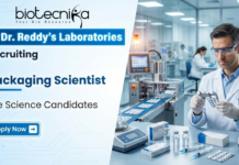 Life Science Jobs at Dr. Reddy’s for Packaging Scientist role Life science jobs at Dr. Reddy’s Laboratories for Packaging Scientist biomedical sciences jobs