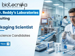Life science jobs at Dr. Reddy’s Laboratories for Packaging Scientist biomedical sciences jobs