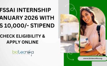 FSSAI Internship January 2026 With Rs 10,000/- Stipend | Check Eligibility & Apply Online FSSAI Internship 2026 January | Govt FSSAI Internship 2026 | Food Tech Internships 2026