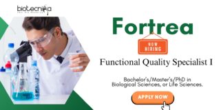 Life Science Jobs in Fortrea – Apply Online for Quality Specialist Role Life Science Jobs: Fortrea Hiring a Functional Quality Specialist | UG/ PG/ PhD in Life Sciences Can Apply Now for Fortrea Career