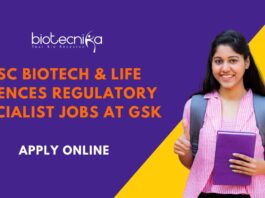 BSc Biotech Jobs Mumbai - GSK Jobs - Regulatory Specialist Jobs