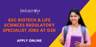 BSc Biotech & Life Sciences Regulatory Specialist Jobs at GSK – Apply Online BSc Biotech Jobs Mumbai - GSK Jobs - Regulatory Specialist Jobs