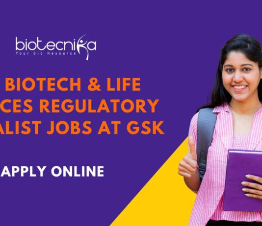BSc Biotech Jobs Mumbai - GSK Jobs - Regulatory Specialist Jobs