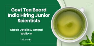 Govt Biochemistry Jobs 2025 | Tea Board India Jobs | Botany Jobs