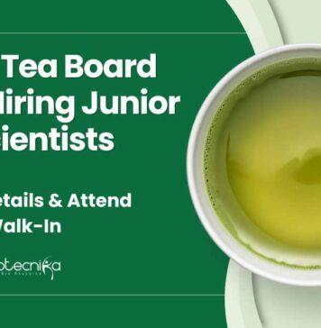 Govt Biochemistry Jobs 2025 | Tea Board India Jobs | Botany Jobs