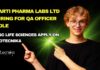 QA Jobs Life Sciences at Aarti Pharma, Apply on Biotecnika