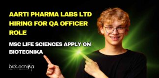 QA Jobs Life Sciences at Aarti Pharma, Apply on Biotecnika