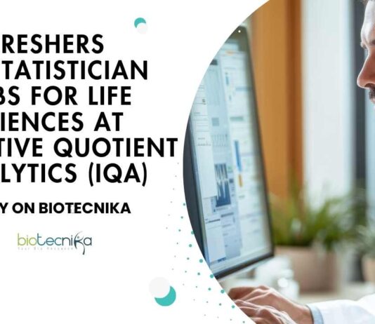 Freshers Biostatistician Jobs at Inductive Quotient Analytics (IQA), Apply on Biotecnika